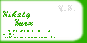 mihaly wurm business card